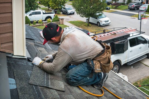 Professional Hail Damage Roof Repair technician working in Gilbertsville, PA